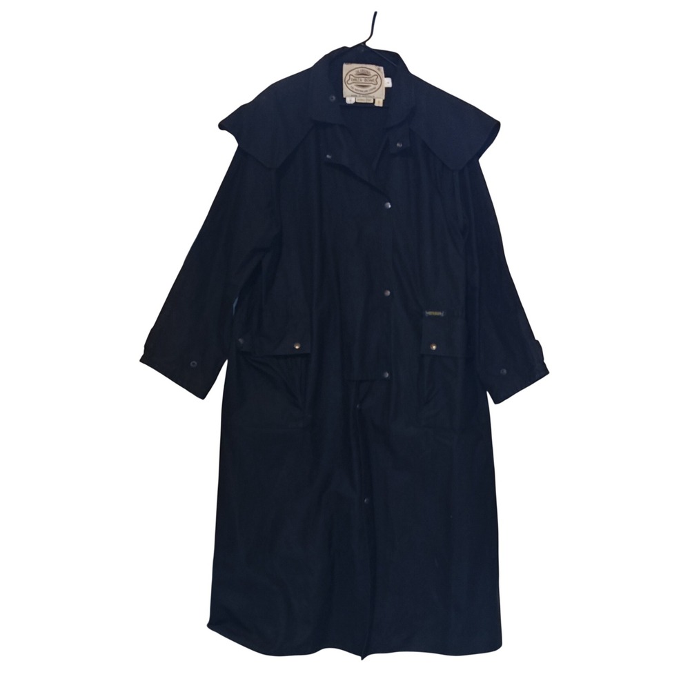 Driza-Bone Riding Coat Mens US XL 44" Black Oilskin Duster Shldr Cape Australia